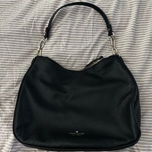 Kate Spade Black Pebbled Leather Hobo Bag